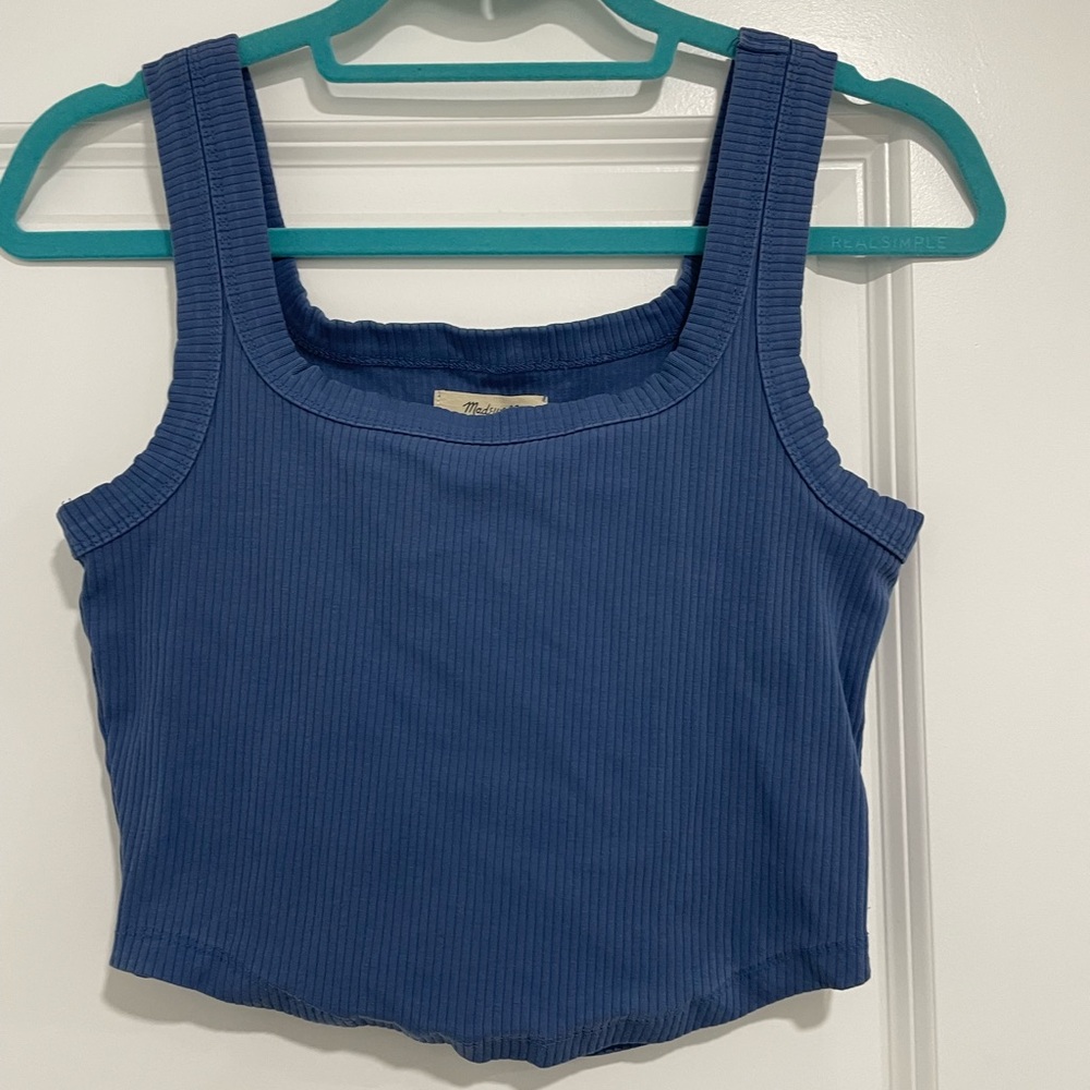 Madewell Ribbed Tank Top in Deep Blue